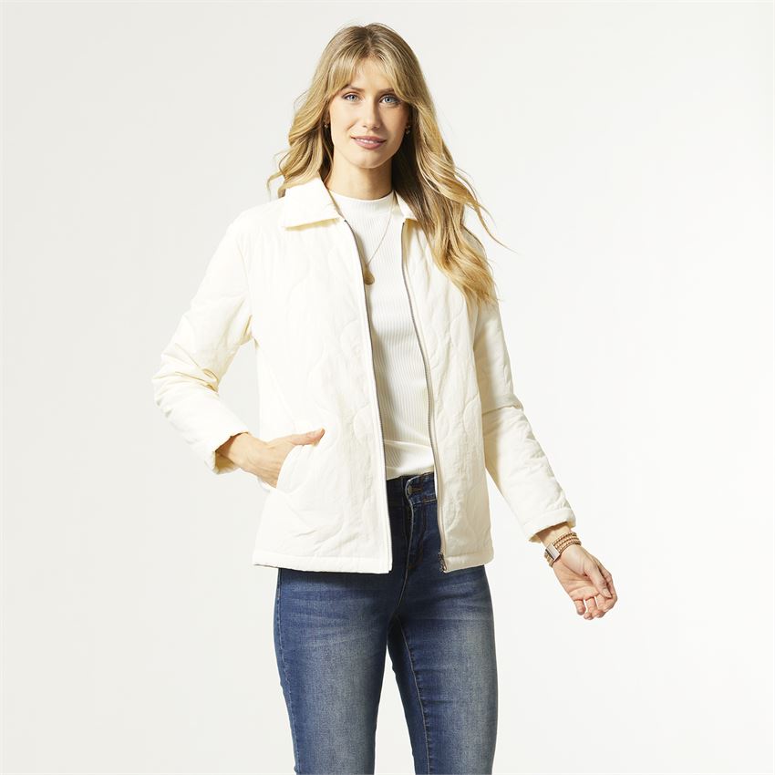 sheba packable jacket white×ivory