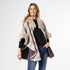 Vivian Ruana with Faux Fur Trim - Cream/Merlot