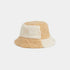 Checker Sherpa Bucket Hat - Cream