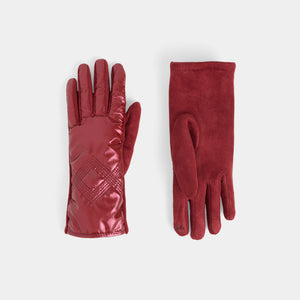 Diamond Puffer Touchscreen Gloves - Red