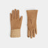 Suede Puffer Touchscreen Gloves - Brown