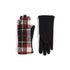 Textured Plaid Touchscreen Gloves - Red Plaid