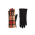 Textured Plaid Touchscreen Gloves - Orange Plaid