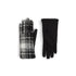 Textured Plaid Touchscreen Gloves - Black Plaid