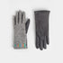 Embroidered Wrist Touchscreen Gloves - Grey