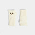 Snow Owl Fingerless Gloves - White