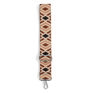 Interchangeable Bag Strap - Brown Triangles