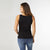 Marta Double Layer Scoop Neck Tank - Black