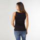 Marta Double Layer Scoop Neck Tank - Black