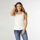 Marta Double Layer Scoop Neck Tank - Ivory