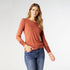 Scrunch Sleeve Crew Neck Tee - Cinnamon