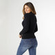 Kamryn Funnel Neck Rib Knit Top - Black