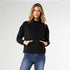 Hilarie Super Soft Mock Neck Pouch Pocket Top - Black