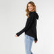 Esther Mini Cable Knit Hooded Top - Black