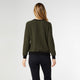 Lanthe Crew Neck Sweater Top - Green/Black