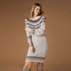 Fair Isle Sweater Dress - Taupe/Cream/Wine