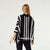 Lynda Mock Neck Sweater with Stripes - Black/White