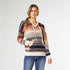 Elvira Aztek Hooded Sweater - Redwood/Navy