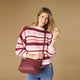 Paloma Textured Stripe Crew Neck Sweater - Pink Stripes