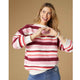 Paloma Textured Stripe Crew Neck Sweater - Pink Stripes