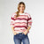 Paloma Textured Stripe Crew Neck Sweater - Pink Stripes