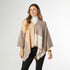 Everly Supersoft Button Front Poncho - Brown/Beige