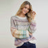 Color Vibes Stripe Crew Neck Sweater - Cream/Redwood