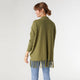 Heavenly-Luxe Flowy Mock Neck Fringe Sweater - Army Green