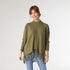 Heavenly-Luxe Flowy Mock Neck Fringe Sweater - Army Green