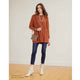 Heavenly-Luxe Relaxed Cable Knit Sweater - Rust