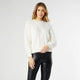 Imani Cable Knit Faux Fur Sweater - Winter White