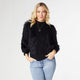 Imani Cable Knit Faux Fur Sweater - Black