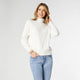 Lilibet Cable Knit Turtleneck Sweater - Cream