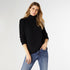 Dafne Cable Accent Sweater - Black