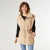 Tipper Mixed Sherpa Quilted Nylon Vest - Khaki