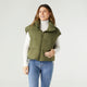 Jana Chunky Down Vest with Cinched Bottom - Olive