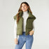 Jana Chunky Down Vest with Cinched Bottom - Olive