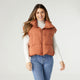 Jana Chunky Down Vest with Cinched Bottom - Rust