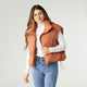 Jana Chunky Down Vest with Cinched Bottom - Rust