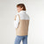 Yona Mixed Sherpa Pleather Vest - Off White/Khaki