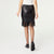 Alexi Faux Leather Skirt with Fringe - Black