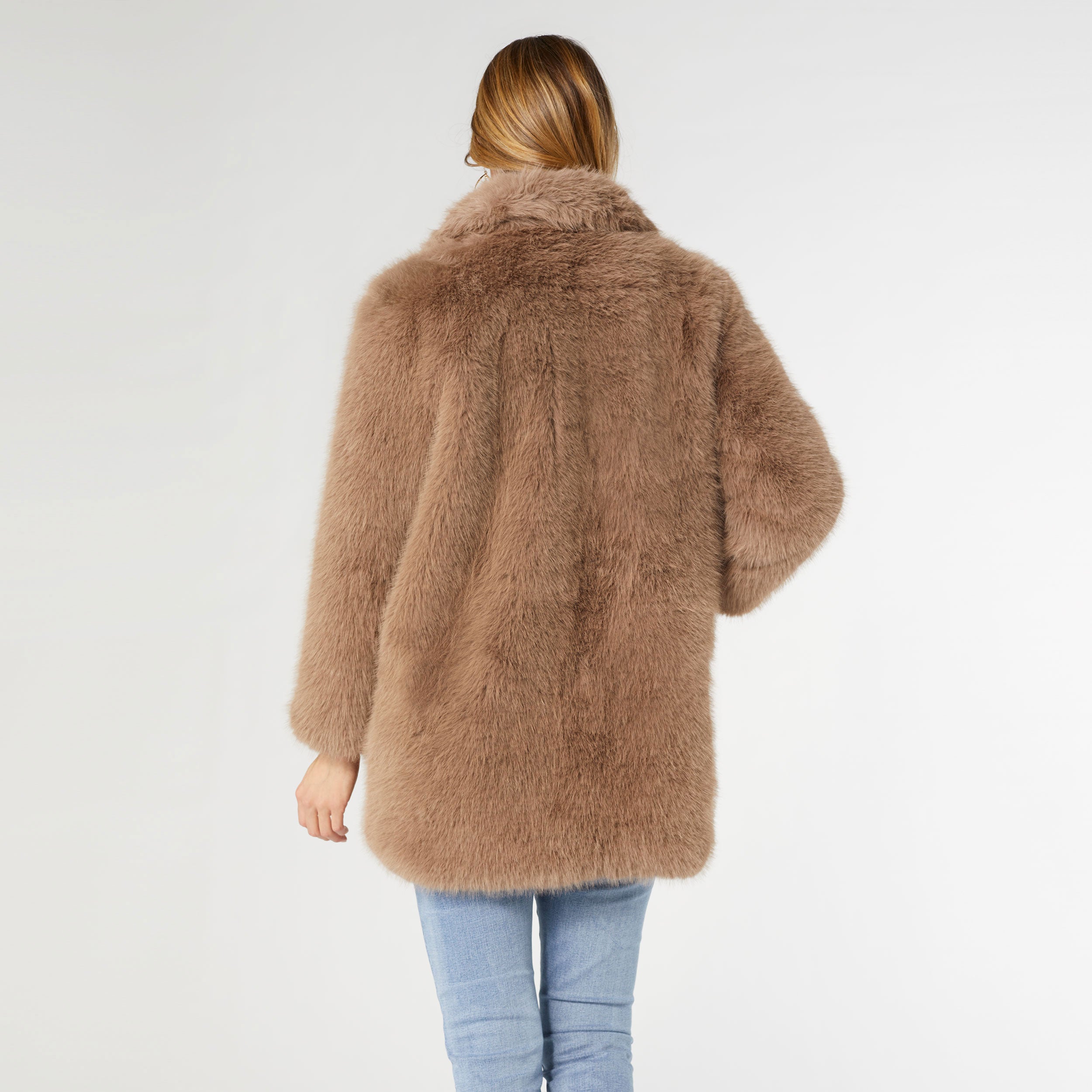 Whitney Faux Fur Coat - Mushroom – COCO + CARMEN