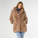 Whitney Faux Fur Coat - Mushroom