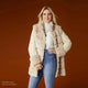 Cabrina Faux Fur Jacket with Puffer Sleeves - Beige