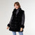 Cabrina Faux Fur Jacket with Puffer Sleeves - Black