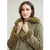 Dion Faux Fur Moto Jacket - Olive