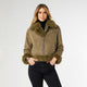 Dion Faux Fur Moto Jacket - Olive