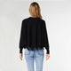 Carter Button Front Cardigan with Fringe - Black