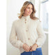 Adina Faux Fur Button Front Cardigan - Buttercream