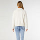 Kelsey Zip Front Rib Collar Cardigan - Cream Speckle